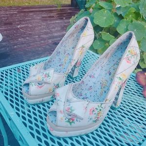 IRREGULAR CHOICE FLORAL HEELS
